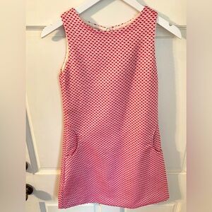 Suzanne Lively Bright Raspberry Pink Embroidered Dot Shift Dress 14